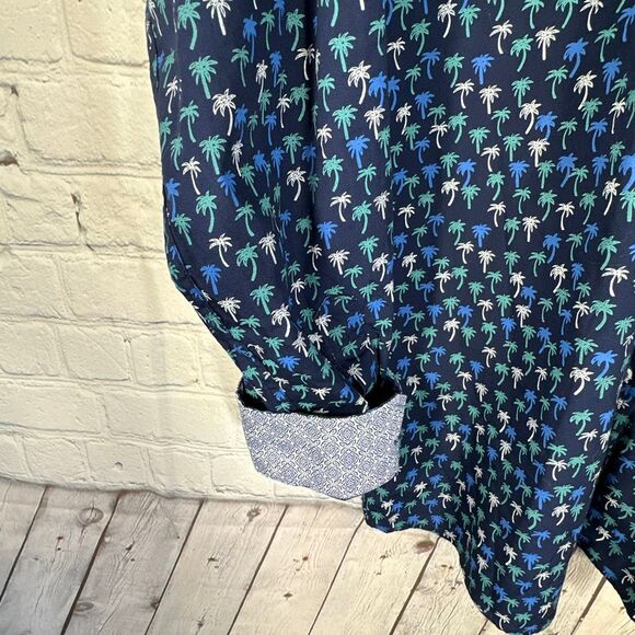 Johnston & Murphy Shirt Mens XL All Over Print AOP Palm Tree Button Down - Picture 2 of 7